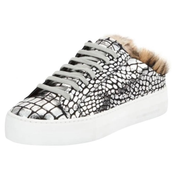 P448 Women's Clara Crackled Leather Open Back Platform Sneaker Size 36 EU/ 6-6.5 - Picture 1 of 16